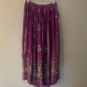 Purple Embellished Women's Skirt